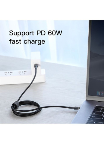 Data Cable Cafule flash Type-C to Type-C 60W 1m (CATKLF-GG1, CATKLF-G91)(Черно-серый) Baseus (369931615)