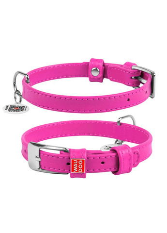 Ошейник для собак кожаный Glamour с QR паспортом, без украшений,, Ш 15 мм, Дл 27-36 см WAUDOG (365775924)