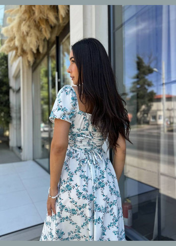 Белое праздничный, коктейльное, деловое, пляжное, повседневный, вечернее платье женское No Brand с цветочным принтом