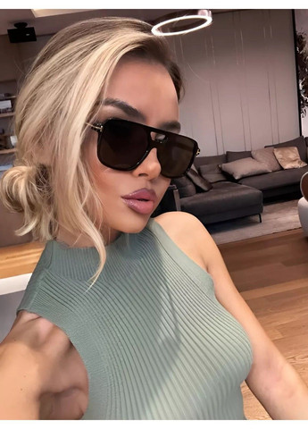 Солнцезащитные очки авиатор Casual черные No Brand (311604627)