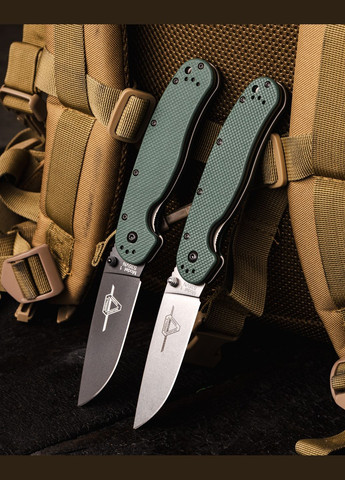 Ніж Rat Model 1 Forest Green G-10 S35VN Stonewash - 8992 Ontario RAT 1 (323465381)