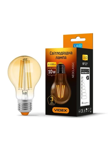 Лампочка Filament A60FA 10W E27 2200K 220V (VL-A60FA-10272) Videx (402486348)
