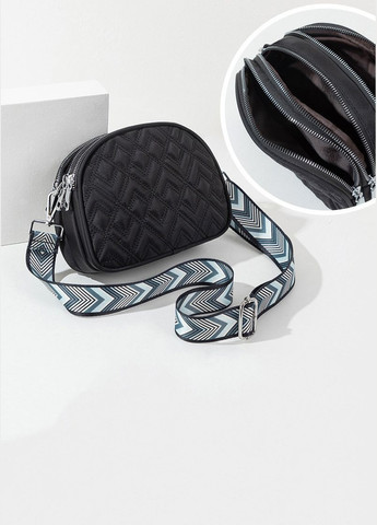 Жіноча сумка 10339 крос-боді на три відділи чорна No Brand (303323081)