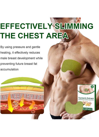 Компрессионный пластырь при гинекомастии Turmericmax компрессный патч при гинекомастии 10 патчей Оригинал No Brand (335039732)