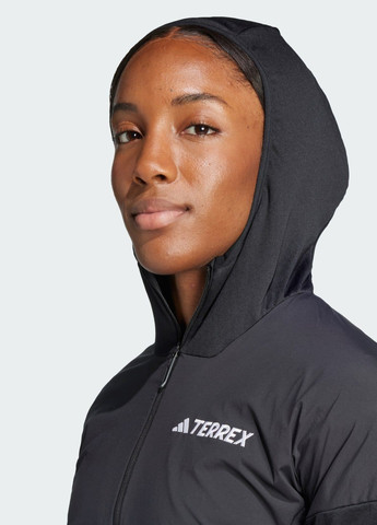 Черная демисезонная куртка terrex xperior climawarm+ wind light fleece hooded adidas