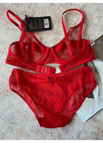 Червоний червоний напівпрозорий комплект нижньої білизни жіночої Weiyesi