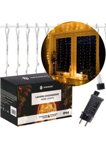 Гірлянда водоспад (штора) 2 x 2 м 400 LED Warm White Springos CL0097 (369014069)