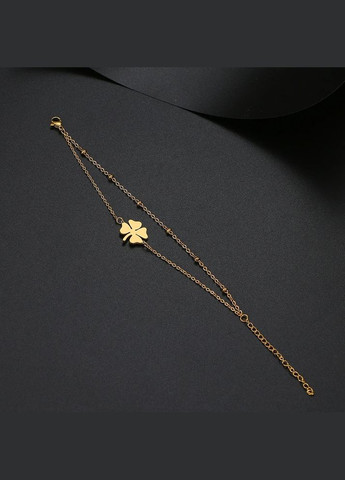 Женский браслет с Четырёхлистным клевером нежный браслет из нержавеющей стали золотистый Fashion Jewelry (285814502)