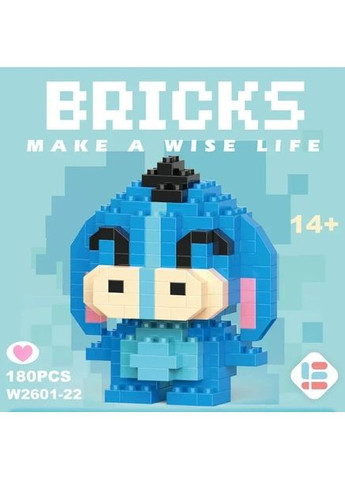 Дитячий 3D конструктор / пазл "ослик ІА" Вінні-Пух розвиваючий висотою 6.4 см Bricks (370802623)