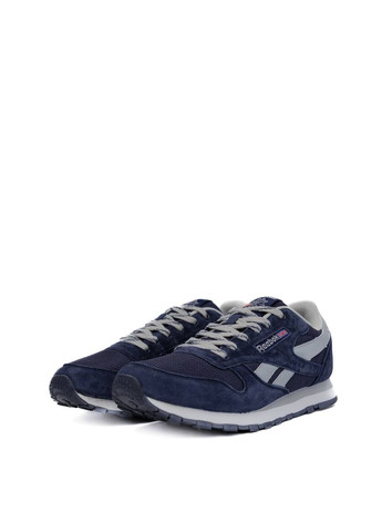 Синие демисезонные кроссовки мужские reebok nd No Brand Classic Leather Blue Silver