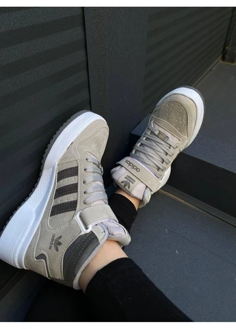 КРОССОВКИ ЖЕНСКИЕ ADIDAS FORUM 84 HIGHT GREY WHITE АДИДАС ФОРУМ 84 БЕЛЫЕ No Brand белые демисезоны (391948901)
