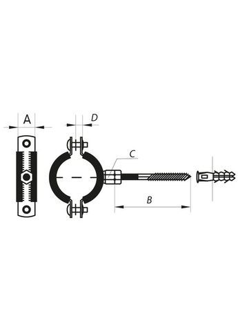 Хомут трубний оцинкований KCB.20 4 "(110-118) чорний (KR2801) KOER (321184521)