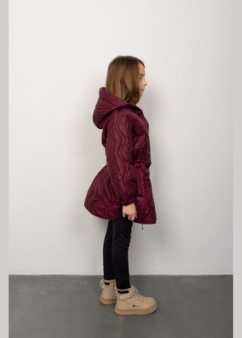 Комбинированная демисезонная куртка бургунди Cvetkov Рита