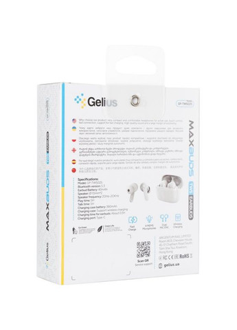 Бездротові навушники TWS MaxBuds GP-TWS025 White Gelius (317192111)