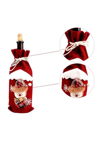 Набор Чехлов рождественских для бутылки вина 3 шт Упаковка чехол подарочный новогодний на бутылку No Brand (307925977)