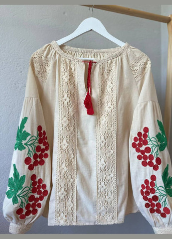 Жіноча вишиванка Калина батал бежева ESQ 7499 (356145999)