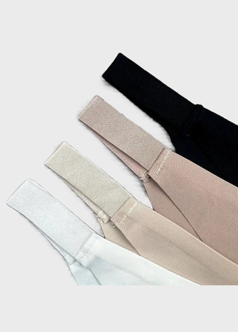 Набор 4шт. Бесшовные трусики танга бразилиана Невидимки на тонких резинках One Size M-L (46-48) Микс No Brand (329203270)