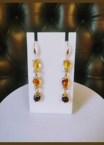 Серьги 2653 из натурального янтаря Медовый оттенок MINOV (311310531)