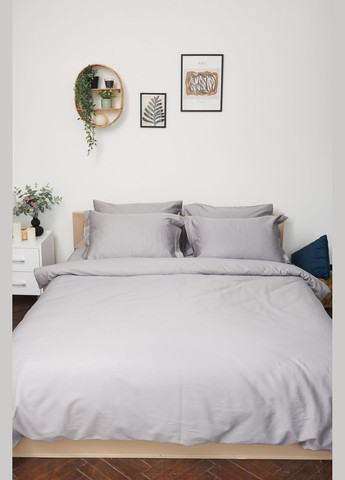 Комплект постільної білизни сімейний 160х220х2 наволочки 2х50х70 Satin Premium (MS-820000451) Moon&Star Smoke (284416151)