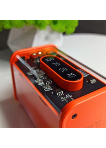 Портативный повербанк Power Bank с прозрачным корпусом и LED-индикацией заряда 20000 mAh Оранжевый (2104618816) No Brand (370606366)
