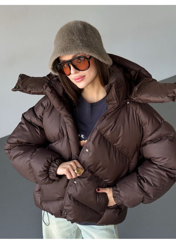 Коричневый Пуховик No Brand