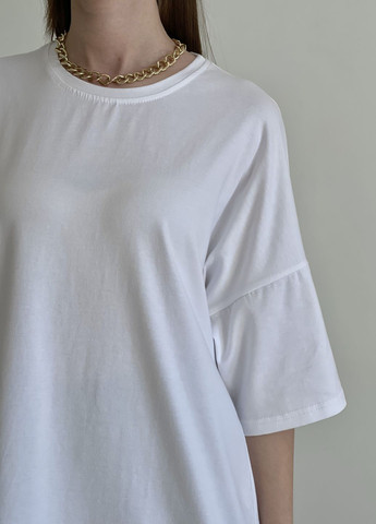 Біла літня футболка оверсайз жіноча чорна монті 800001001 з коротким рукавом Merlini