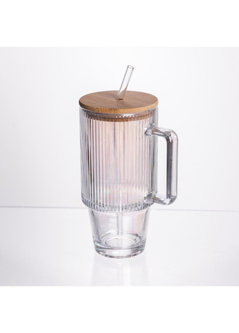 Кружка стеклянная с крышкой и трубочкой 750 (мл) HP-19-49 Yiwu (370675476)