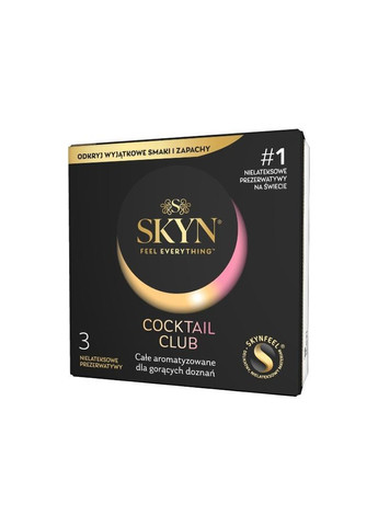Презервативы «Cocktail Club» с ароматами коктейлей №3 (Pina Colada, Cherry Sunrise, Passion Daiquiri) SKYN (363041367)