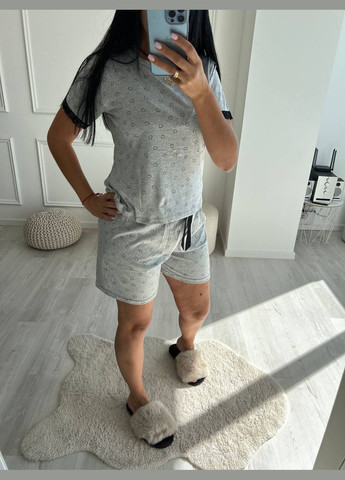 Сіра піжама футболка + шорти + брюки Україна UMButik