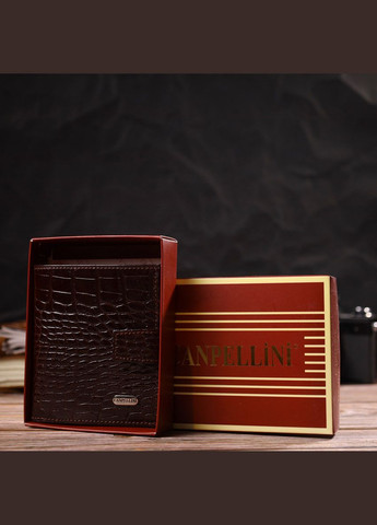 Шикарний чоловічий гаманець з натуральної шкіри з тисненням під крокодила 21729 Canpellini (331911165)