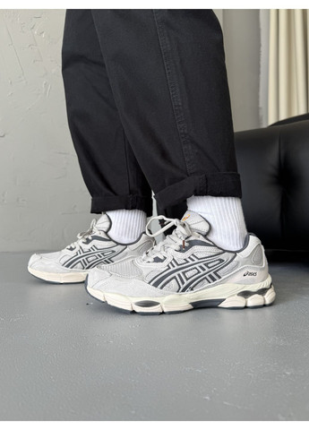 Серые демисезонные кроссовки мужские asics gel-nyc beige / grey gore-tex асикс гель нюк No Brand