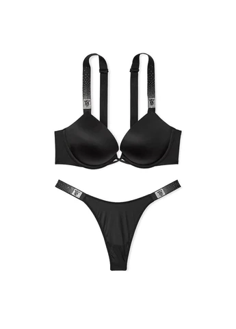 Черный демисезонный комплект (бюстгальтер, трусики) Victoria's Secret