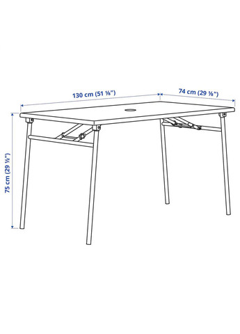 Стіл+4 розкладних стільці ІКЕА TORPARO 130 см (s29494869) IKEA (278407733)