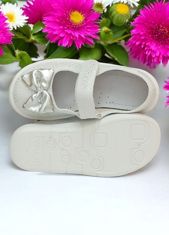 Белые ортопедические тапочки для девочки сменка в садик сменная обувь алина бант белые Waldi с бантом