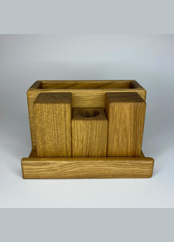 Кухонний набір Дерев'яна дубова серветниця солянка перечниця тримач зубочисток Коричневий 15 см х 11 см х 9 см Finding (316248710)