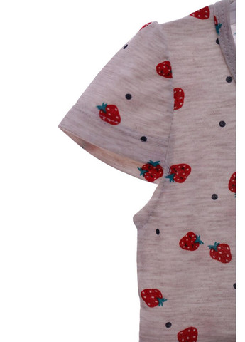 Бежева сукня трикотажна для дівчинки ferix в полуничку бежева 92 см (44870) BABYKROHA (323470244)