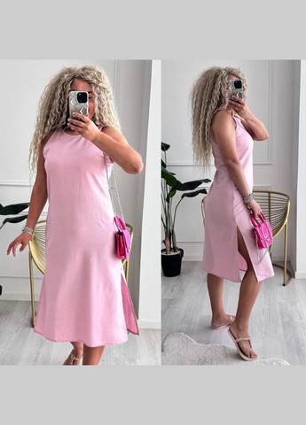Рожева повсякденний, кежуал жіноча сукня Style Point однотонна