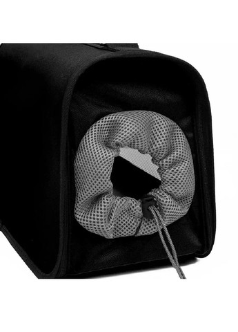 Сумка переноска для тварин котів собак з вентиляцією кишенями ручкою ременем 52x22x29 см розмір L (477288-Prob) Чорна Unbranded (296552115)