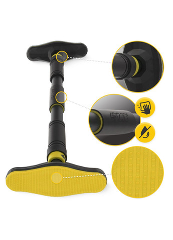 Турник раздвижной ULTRA 66-100 см Black/Yellow (P-5905973400343) 4FIZJO (301906297)