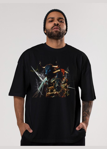 Черная мужская футболка оверсайз urban черная высокая плотность с длинным рукавом Mishe