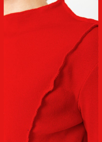 Жіночий лонгслів в рубчик, колір червоний, Ager - крій червоний - (269342178)