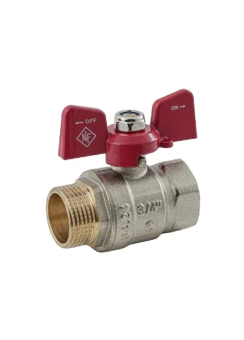Кран шаровой classic NFC.721-08-3/4" FM ГШМ, ручка "бабочка" красная (NF3127) NOLF (338426278)