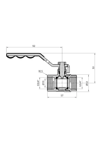 Кран кульовий 3/4" ВР для газу (важіль) SD600G20 SD Plus (396534938)