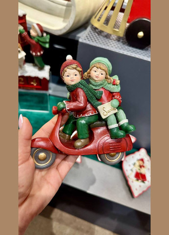 Декоративная фигурка Дети на скутере, 14.2см No Brand (300858862)