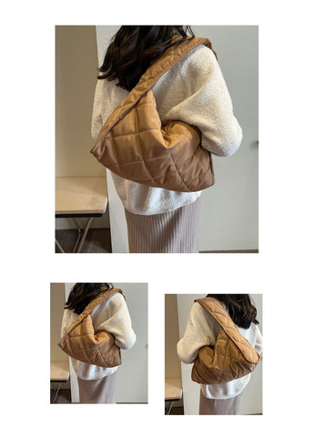 Модна сумка через плече у формі ромба темно-бежева КиП (313031704)