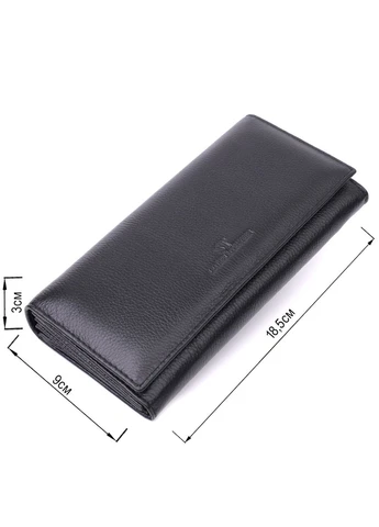 Удобный женский кошелек из натуральной кожи ST Leather Черный Верховинка 22523 (398293357)