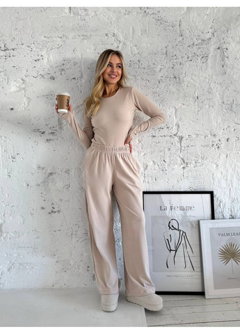 Жіночий прогулянковий термокостюм бежевого кольору 35788 Fashion (366883436)