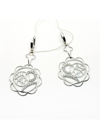 Сережки висячі кола срібло 925° 6,90г. родій () Marcello С-311 (371141535)