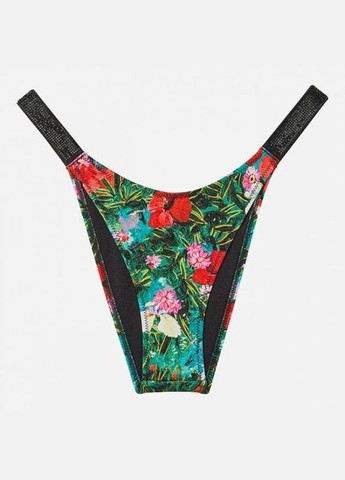 Комбінований демісезонний купальник роздільний жіночий shine strap triangle bikini зі стразами m квітковий Victoria's Secret