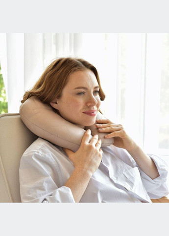 Подушка рогаток для путешествий ТМ IDEIA Travel 32х32 см беж No Brand (343053449)